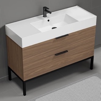Bathroom Vanity Modern Bathroom Vanity, Walnut, 48